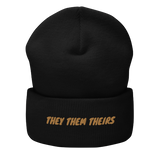 Pronoun They Cuffed Beanie, Multiple Colors - POLM REPUBLIC