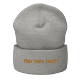 Pronoun They Cuffed Beanie, Multiple Colors - POLM REPUBLIC