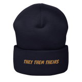 Pronoun They Cuffed Beanie, Multiple Colors - POLM REPUBLIC
