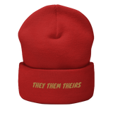 Pronoun They Cuffed Beanie, Multiple Colors - POLM REPUBLIC