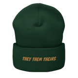 Pronoun They Cuffed Beanie, Multiple Colors - POLM REPUBLIC